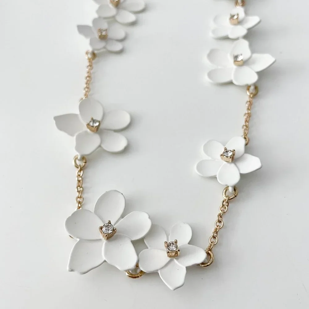 J. Crew Factory Floating Flowers Statement Necklace (White) - Picture 3 of 3